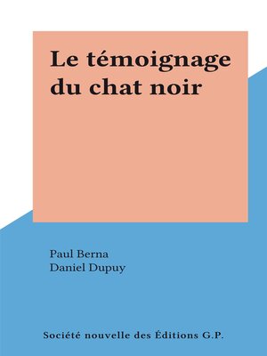 cover image of Le témoignage du chat noir